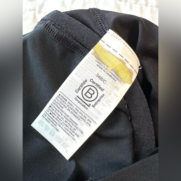 Athleta Square Neck V Bra Cup Tankini Top Black bikini top Size 34 B/C-NWOT $89 - Picture 5 of 5